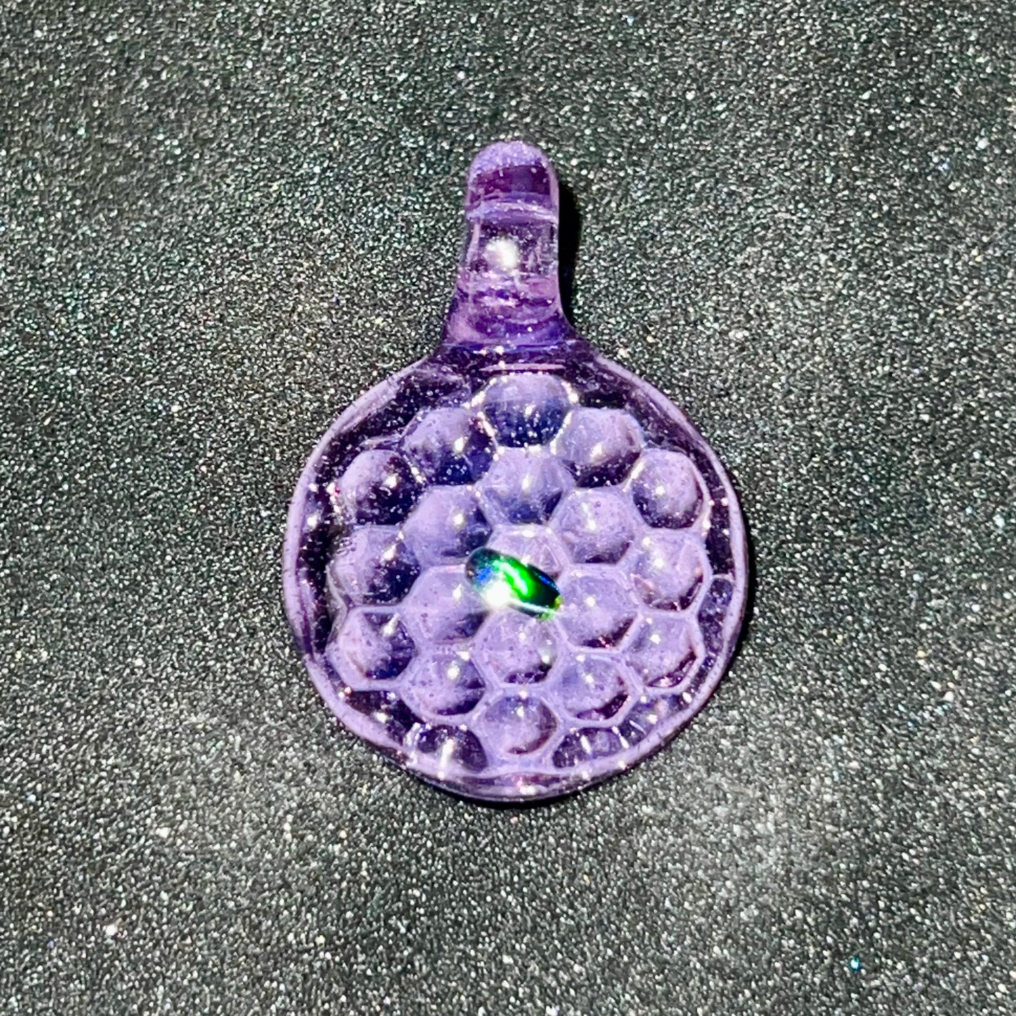 Green Opal Purple Honeycomb - Pendant