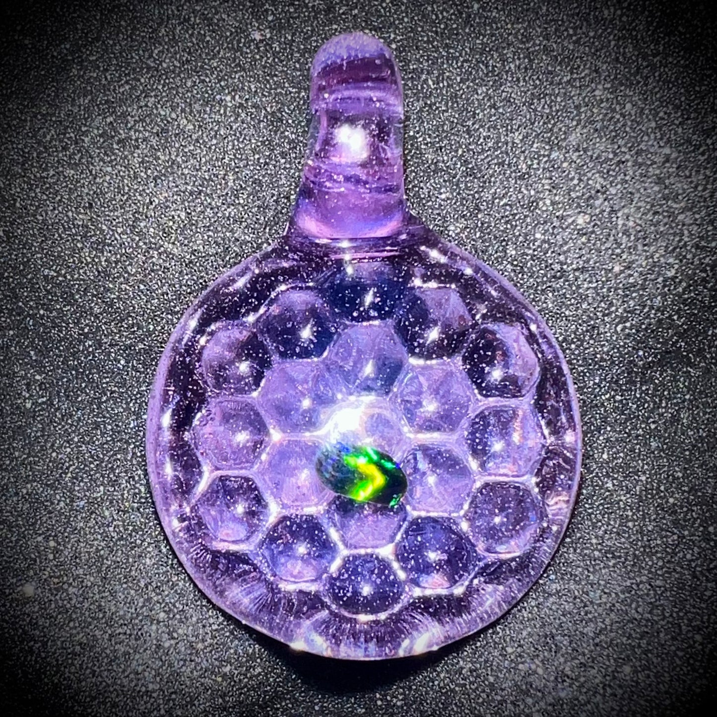Green Opal Purple Honeycomb - Pendant