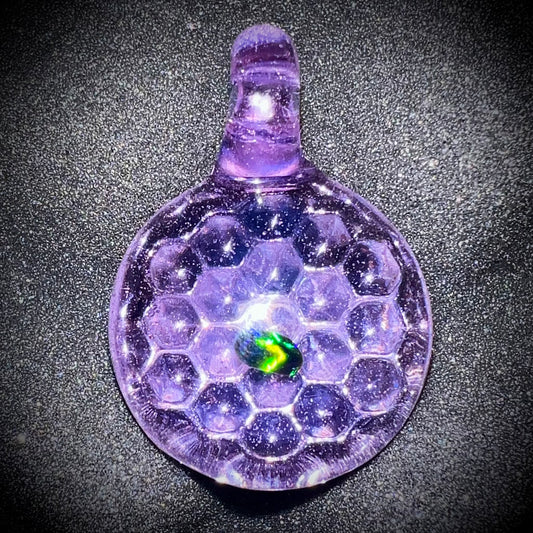 Green Opal Purple Honeycomb - Pendant
