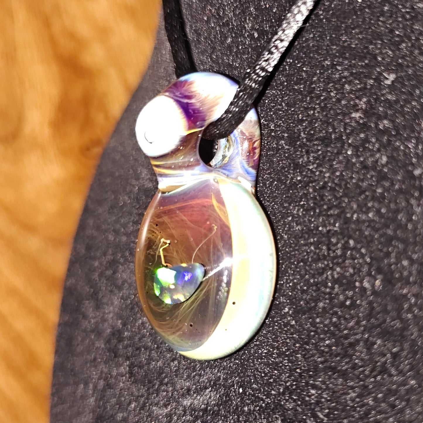 Double Opal Crescent - Pendant