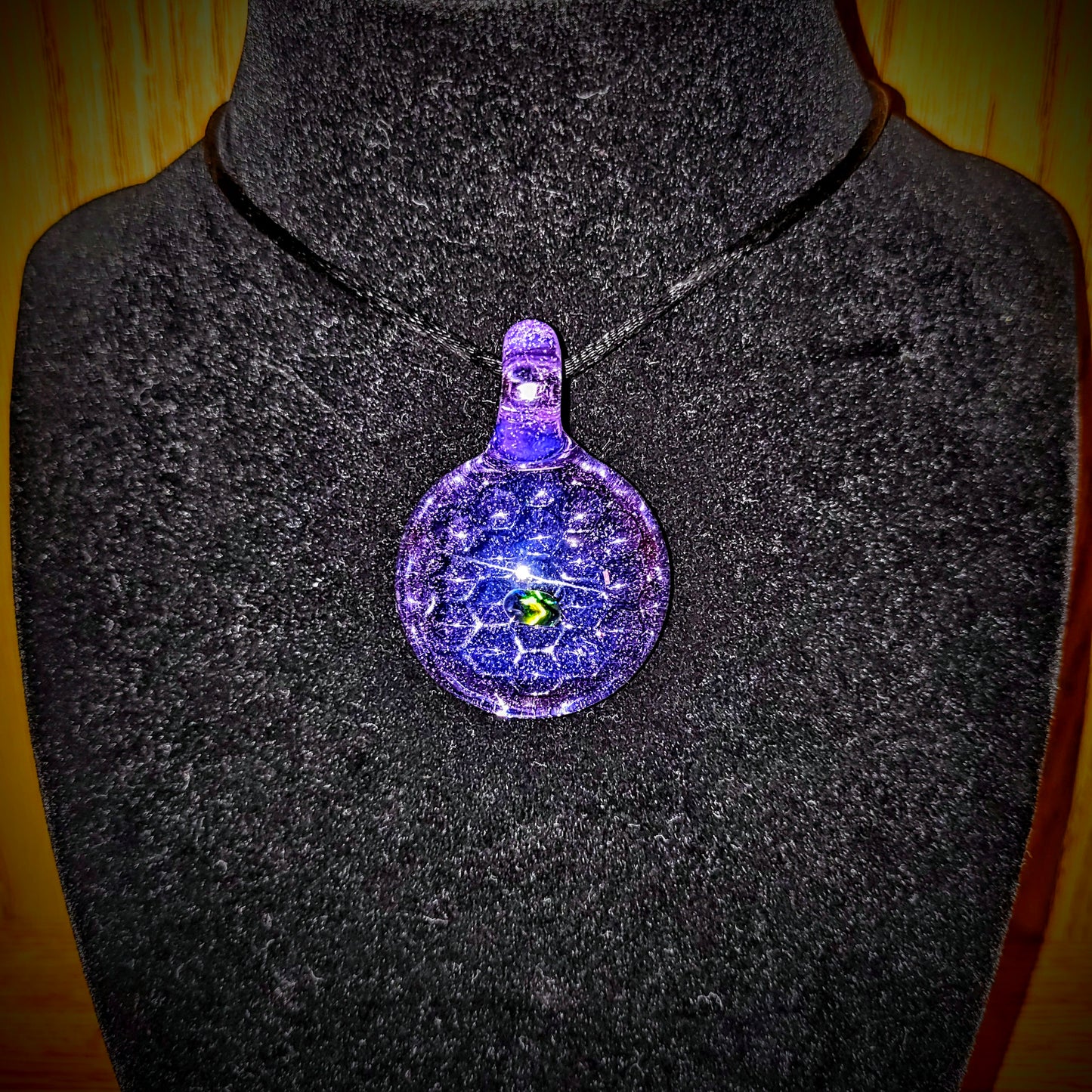 Green Opal Purple Honeycomb - Pendant