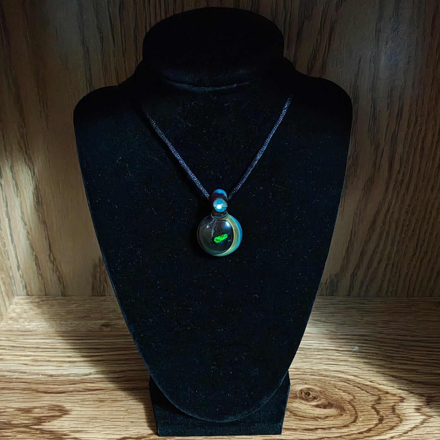 Double Opal Crescent - Pendant